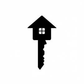 Black text reading 'You vs Key' with a house-shaped key icon on a white background.